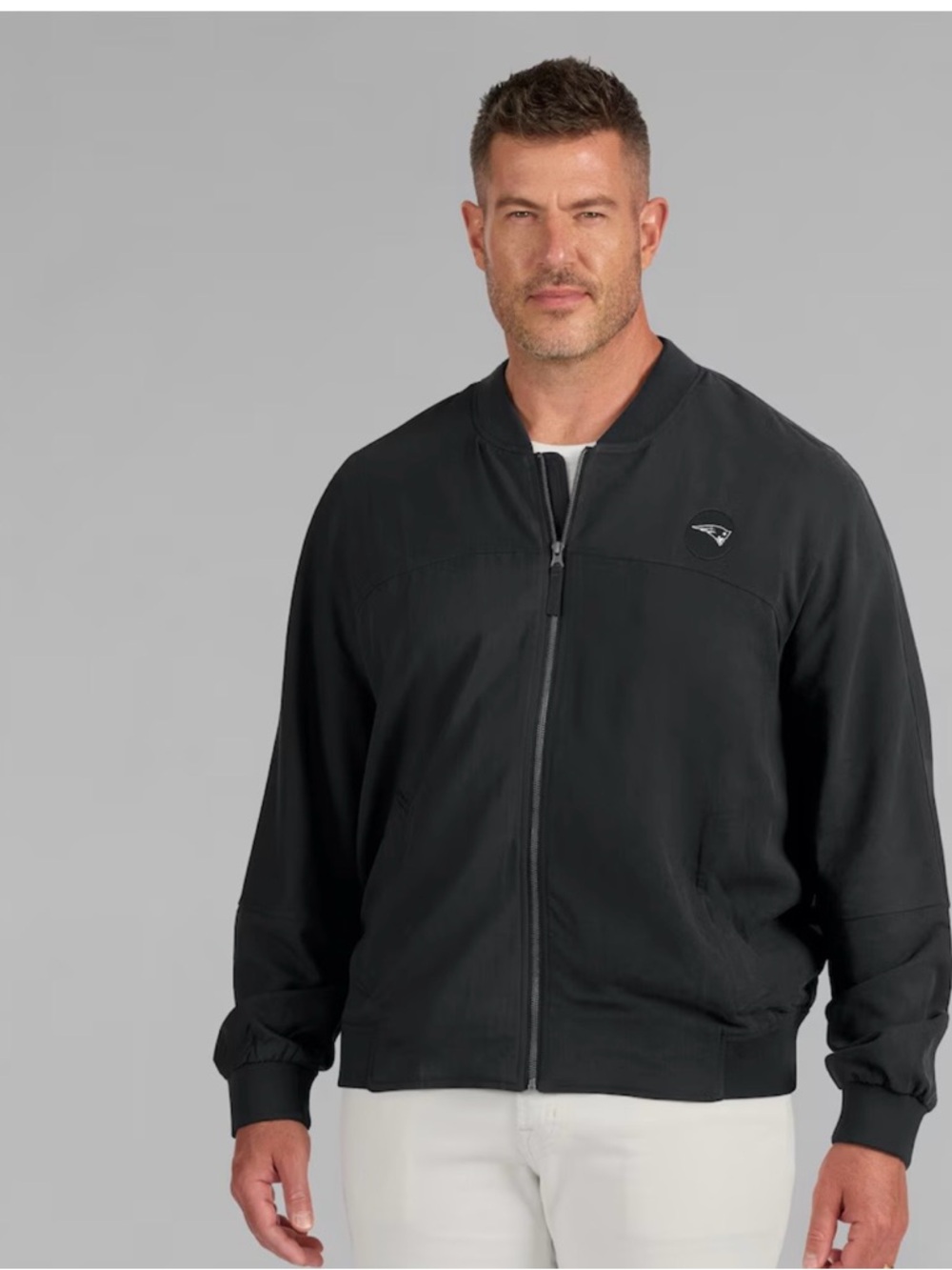 J. Palmer Black New England Patriots Lightweight Full-Zip Jacket NWT Large